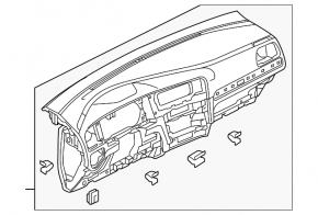 Torpedo front panel without AIRBAG VW Golf 15-21