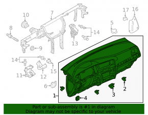 Torpedo front panel without AIRBAG VW Golf 15-21