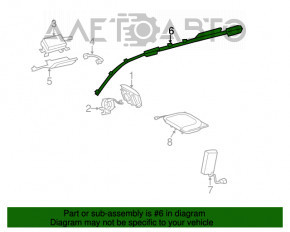Airbag side curtain right Toyota Highlander 14-19