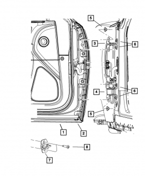 Door bare front left Dodge Charger 15-23 rest silver PSC