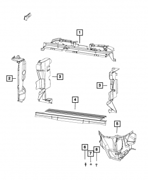 Upper radiator deflector Chrysler 200 15-17 2.4