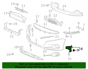 Honda Accord 2021-22 front bumper air duct, left