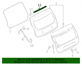 Rubber seal for tailgate Nissan Murano z52 15- upper
