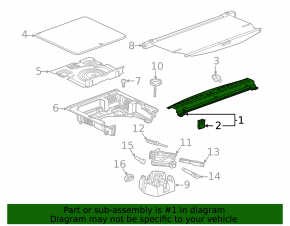 GMC Terrain 18 Trunk Door Trim - Black