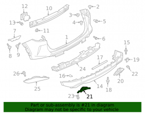 Left exhaust tip frame for Infiniti QX50 19-24