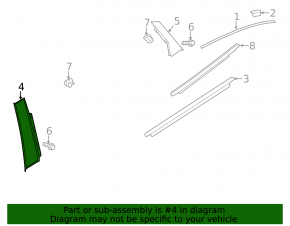 Door trim side rear left Audi A3 8V 15-20 4d, 5d front