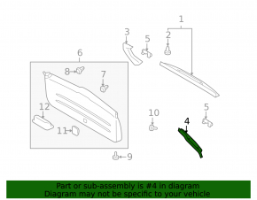 Upper left trunk lid trim for Subaru Forester 2013 SH, black