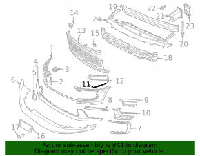 Front bumper mount, upper left, Porsche Macan 22-26 rest.