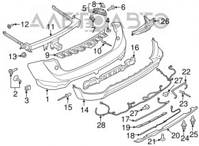 Lincoln MKC 15-19 Rear Bumper Absorber Upper Plastic