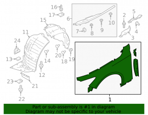 Front left wing Infiniti Q60 17-20