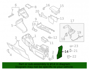 Ford Ecosport 18-19 Center Console Trim