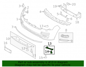 Left front bumper mudguard for Land Rover Range Rover 2013-2017