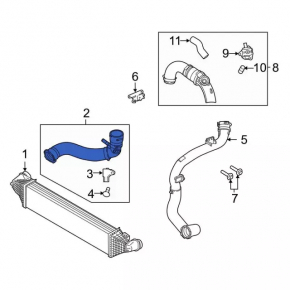 Lincoln Corsair 20-22 right intercooler hose without sensor