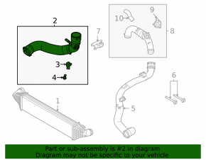 Lincoln Corsair 20-22 right intercooler hose without sensor