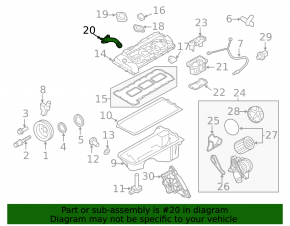 Crankcase gas pipe BMW 7 F01 11-15 N55