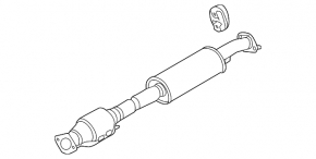 Kia Optima 16" mid-section exhaust manifold with catalytic converter