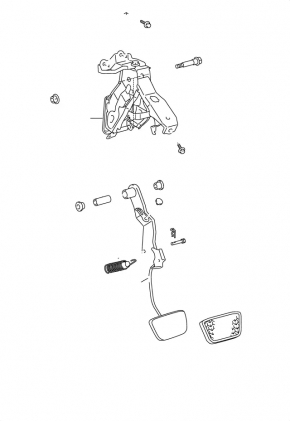Toyota Camry v40 brake pedal with bracket and sensor, rusty