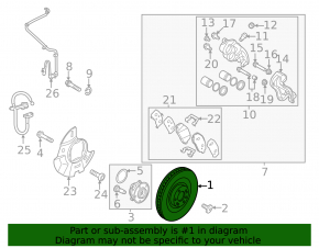 Front left brake disc Kia Sorento 10-15