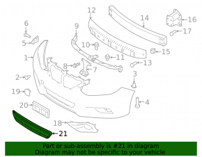 Lower grille front bumper Nissan Altima 16-18 rest