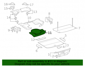 Trunk tray for spare tire Lexus NX200t NX300 NX300h 15-21 foam