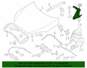 Hood hinge right Infiniti QX50 19-