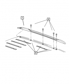 Roof rails 2pcs Dodge Durango 11-24 with chrome trim
