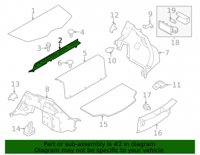 Trunk lining front upper Nissan Leaf 11-12 gray