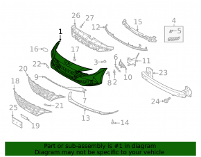 Front bare bumper Hyundai Elantra 21-23 under pads
