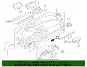 Audi A3 8V 15-20 4d, 5d aluminum-look front panel center trim