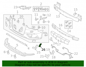 Front bumper cap, lower right, Audi A3 8V 17-20 S-line