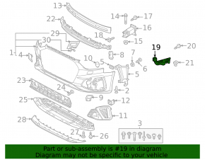 Front bumper mount on the right wing Audi A4 B9 20-23