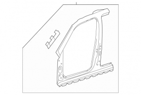 Body pillar central right Mercedes GLC 16-22