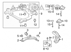 Front subframe Ford Flex 09-12 pre-restyling, for replacement all S\B