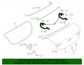 Trunk lid hinge left Mazda 3 19- 4d