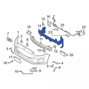 Front bumper reinforcement Ford Fusion mk5 17-20 rusty