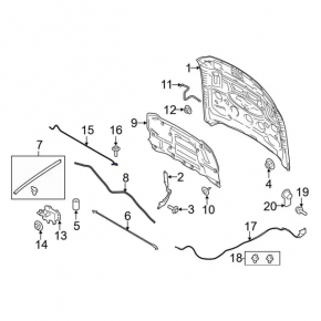 Support bonnet stop Ford Mustang mk6 18-23