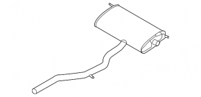 Exhaust manifold assembly with a barrel for Volvo XC60 22-26 B5, B6 with a damper