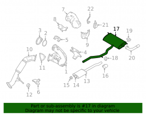 Exhaust manifold assembly with a barrel for Volvo XC60 22-26 B5, B6 with a damper