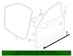 Door seal front left VW Passat 20-22 lower