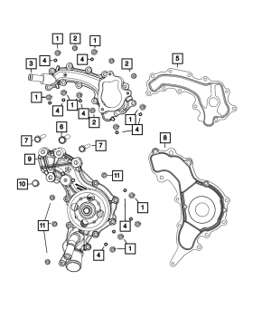 Water pump Chrysler Pacifica 17- 3.6