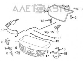 Trunk lid hinge left Acura ILX 13-