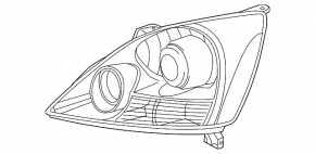 Headlight front left bare Lexus GX470 03-09 halogen