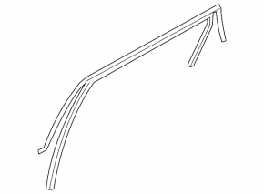 Rear right glass seal with molding for Hyundai Santa FE 21-23, chrome, worn