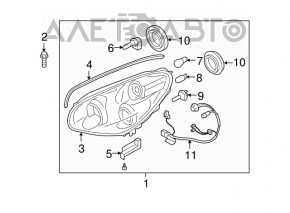 Subaru B9 Tribeca right front headlight, halogen
