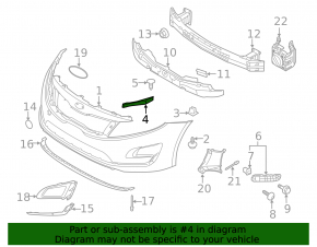 Front bumper bracket right Kia Optima 14-15 rest