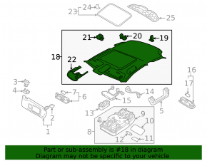 Headlining Audi A3 8V 15-16 black, for camera
