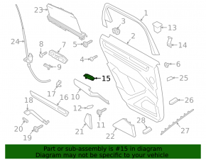 Black rear left window control trim for Porsche Cayenne 19-23
