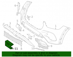 Platform for the front bumper number of Mercedes W167 GLE 24-26