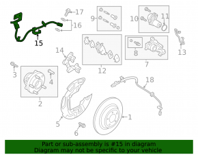 Brake hose rear right Lincoln MKZ 13-20