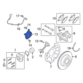 Rear left hub mounting bracket Ford Ecosport 18-22 AWD